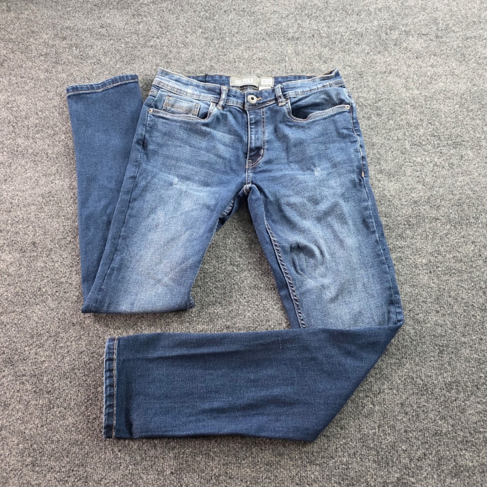 Cultura Slim Fit Jeans Mens 30x32 Medium Wash Stretch Denim Blue Casual Pants